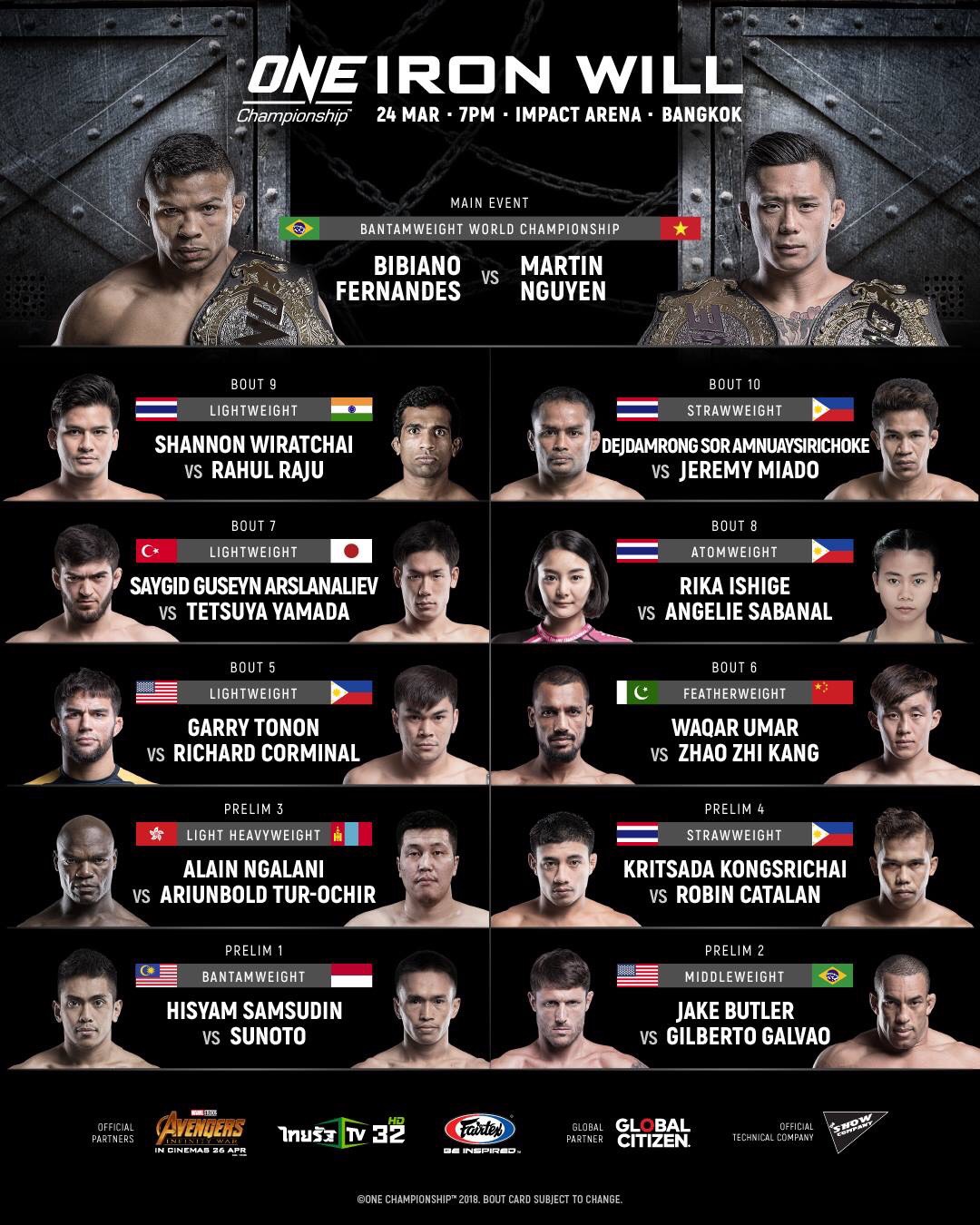 Full Fight Card - THAIMMACLUB.COM